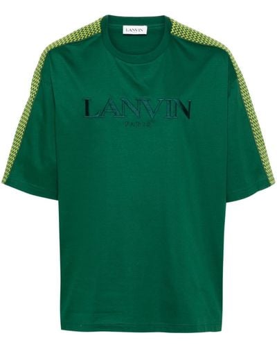 Lanvin T-Shirt mit Logo-Stickerei - Grün