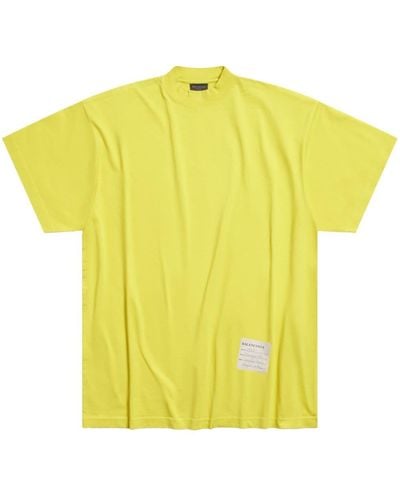 Balenciaga Sample Sticker Cotton T-shirt - Yellow