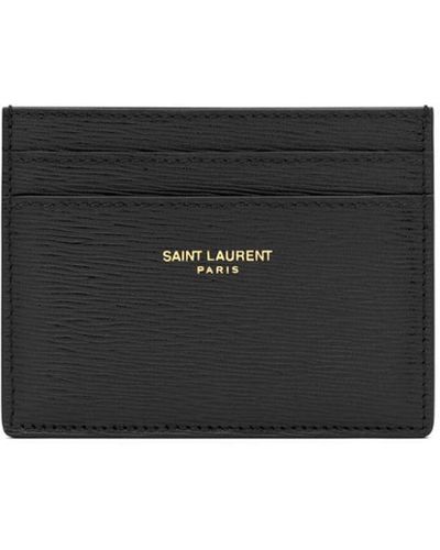 Saint Laurent Portacarte con stampa - Nero