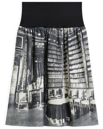 agnès b. Graphic-print Midi Skirt - Grey