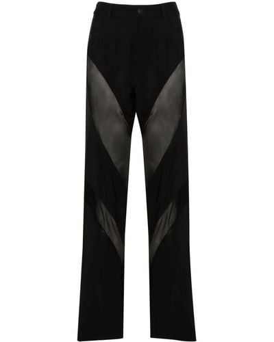 Mugler Pantalones con paneles - Negro