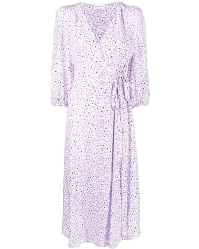 P.A.R.O.S.H. Floral-print Wrap Dress - Purple