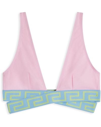 Versace Greca Border Triangle-cup Bikini Top - Pink