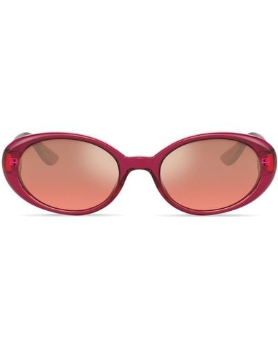 Dolce & Gabbana Lunettes de soleil Re-Edition à monture ovale - Rouge