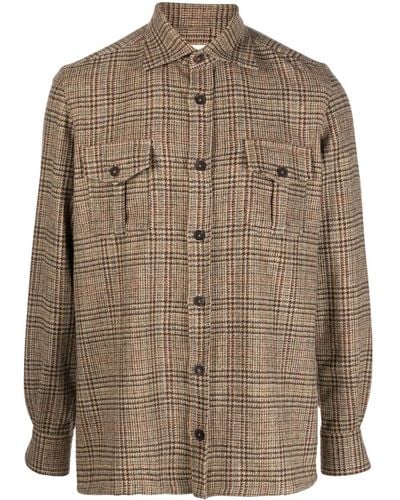 Giuliva Heritage Check-pattern Wool Shirt - Brown