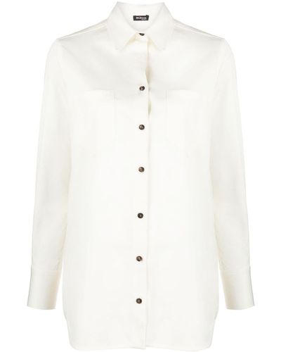 Kiton Camisa con botones y manga larga - Blanco