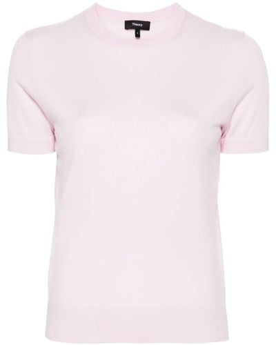 Theory Fine-knit Short-sleeved Jumper - Pink