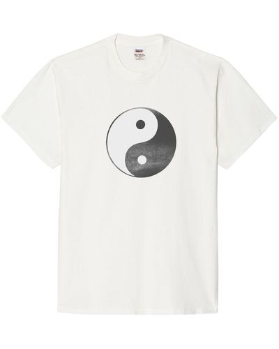 RE/DONE Camiseta con motivo Yin Yang - Blanco