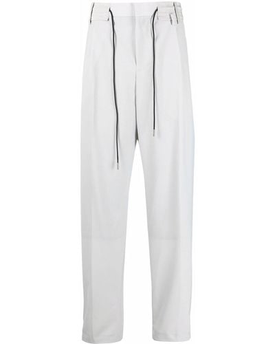 Sacai Drawstring-waist Straight-leg Pants - Grey