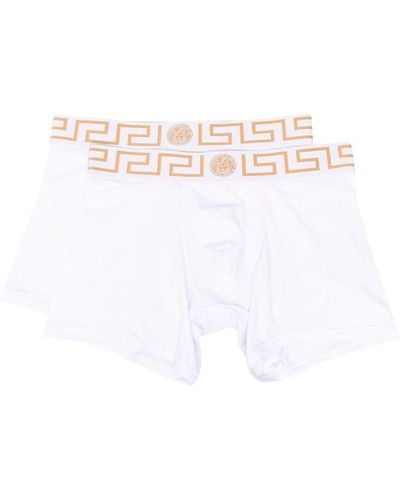 Versace Set aus zwei Shorts mit Greca-Bund - Weiß
