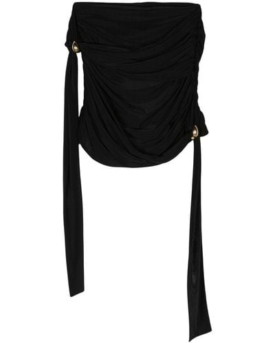 Blumarine Draped Jersey Miniskirt - Black