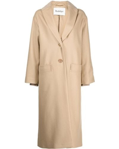 Rodebjer Felted Wool Single-breasted Coat - Natural