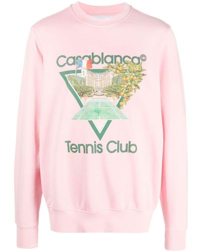 Casablancabrand Tennis Club Graphic-print Sweatshirt - Pink