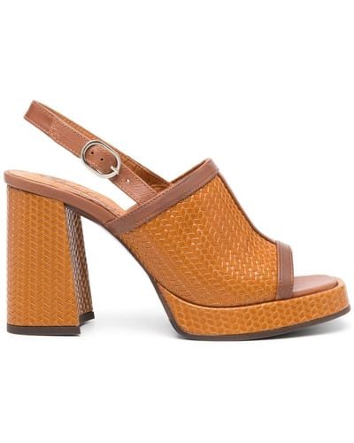 Chie Mihara 85mm Zimi Interwoven Leather Sandals - Brown