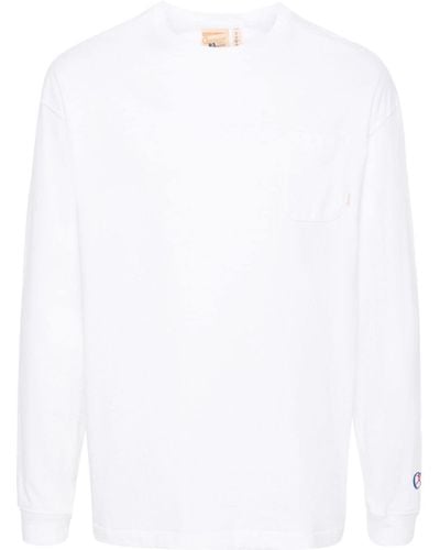 Champion Camiseta con logo bordado - Blanco