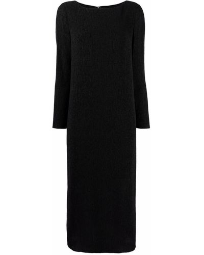 Harris Wharf London Crinkled Knit Long Dress - Black