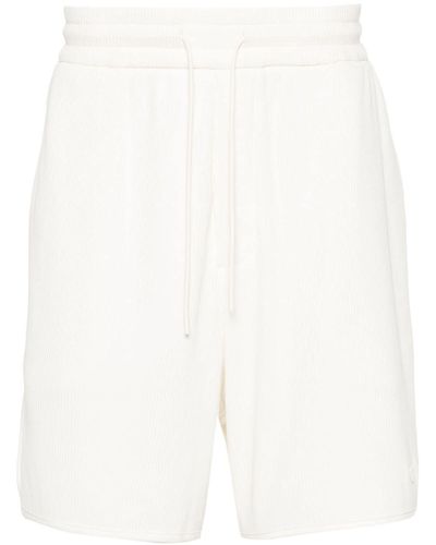Emporio Armani Pantalones cortos de deporte de talle medio - Blanco