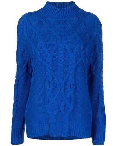 Tommy Hilfiger Cable-knit High Neck Sweater - Blue