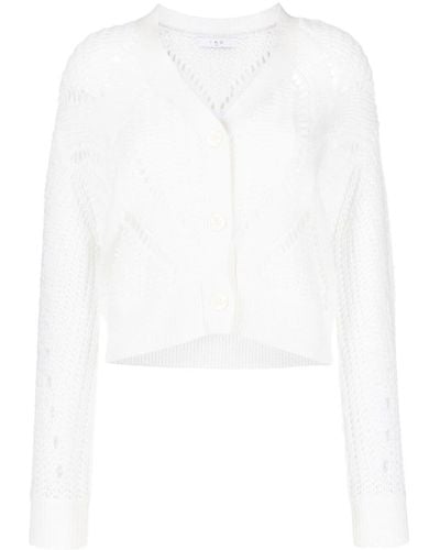 IRO Open-knit Cotton-wool Blend Cardigan - White