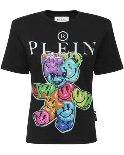 Philipp Plein T-shirt Met Schoudervullingen - Zwart