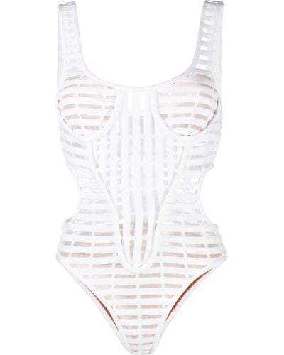 Genny Iconic Cut-out Detail Bodysuit - White
