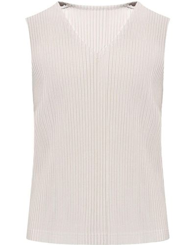 Homme Plissé Issey Miyake Pleated Tank Top - White