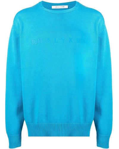 1017 ALYX 9SM Embroidered-logo Long-sleeve Sweater - Blue