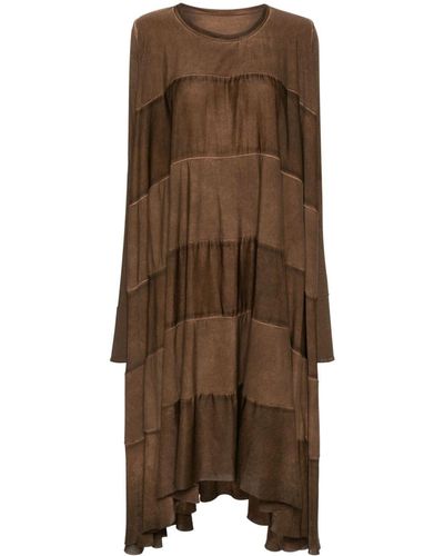 Uma Wang Robe à design à empiècements - Marron