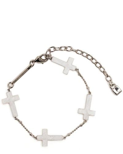 DSquared² Bracelet Jesus à pendentif croix - Blanc