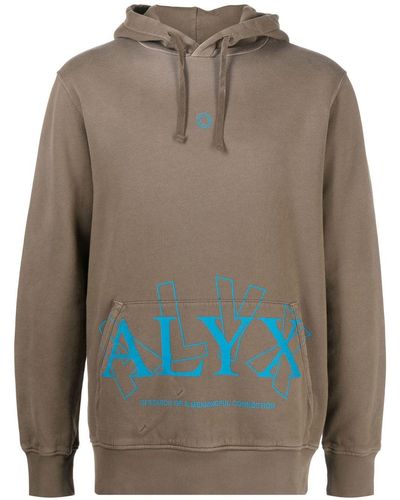 1017 ALYX 9SM Logo-print Pullover Hoodie - Natural