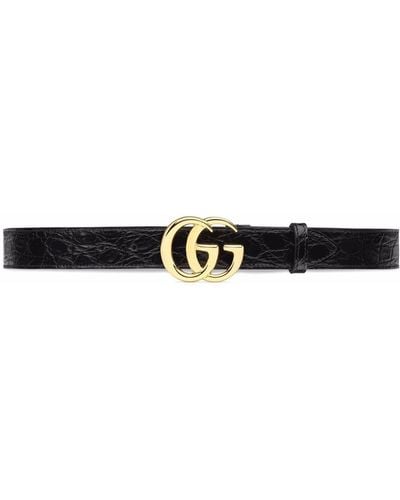 Gucci Cintura con logo GG Marmont - Nero