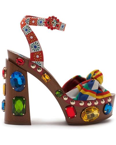 Dolce & Gabbana Sandalen Met Plateauzool - Geel