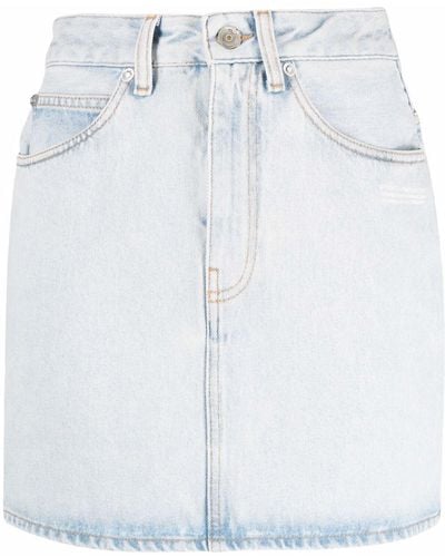 Off-White c/o Virgil Abloh Minijupe en jean à logo imprimé - Bleu