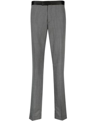 Tagliatore Pinstriped Tailored Trousers - Grey