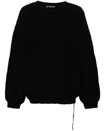 MASTERMIND WORLD Skull-intarsia Crew-neck Sweater - Black