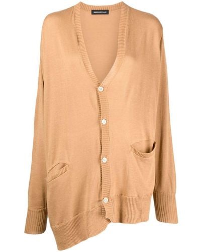 Undercover Asymmetric-design Knitted Cardigan - Natural