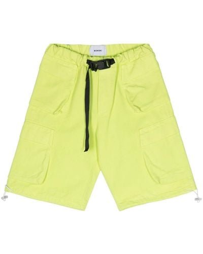 Bonsai Laser Dyed Cotton Cargo Shorts - Yellow