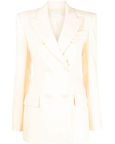Sportmax Double-breasted Stretch-wool Blazer - White