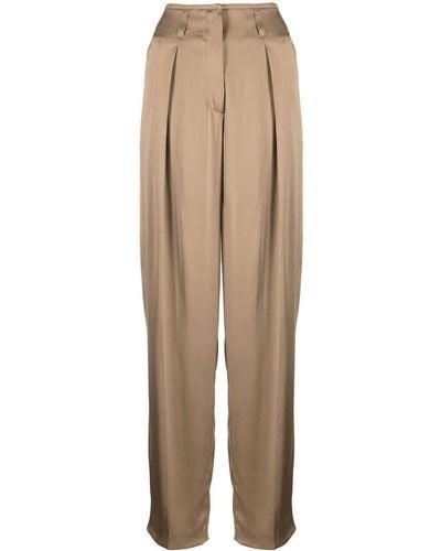 Brunello Cucinelli High-waisted Silk Trousers - Multicolour