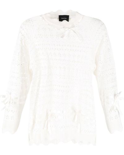 Simone Rocha Pointelle Knit Sweater - White