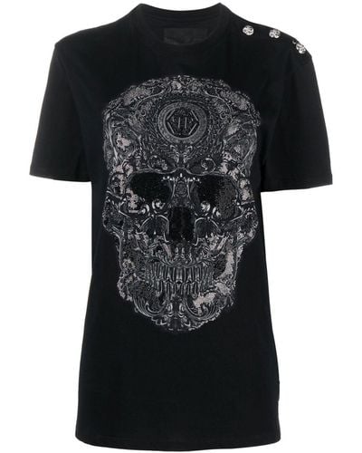 Philipp Plein Skull-baroque Print T-shirt - Black