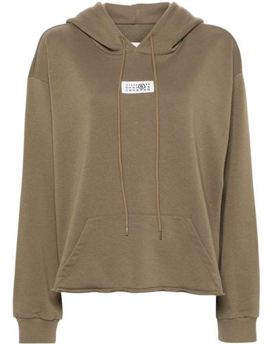 MM6 by Maison Martin Margiela Numbers-Patch Hoodie - Natural