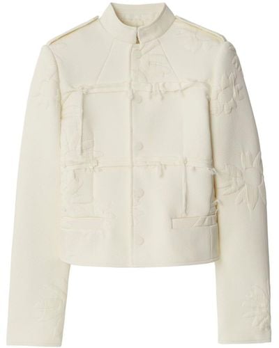 Burberry Daisy Silk Blend Tailored Jacket - White