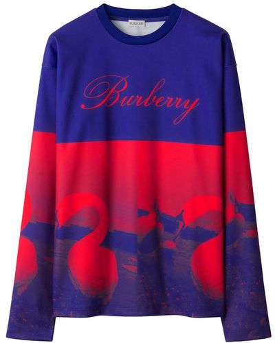 Burberry Sweatshirt mit Schwan-Print - Rot