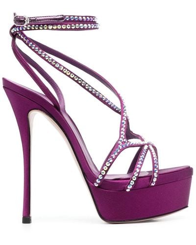 Le Silla Belen Crystal-embellished Sandals - Purple