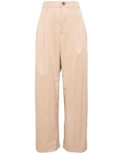Wardrobe NYC Wide-leg Cotton Trousers - Natural