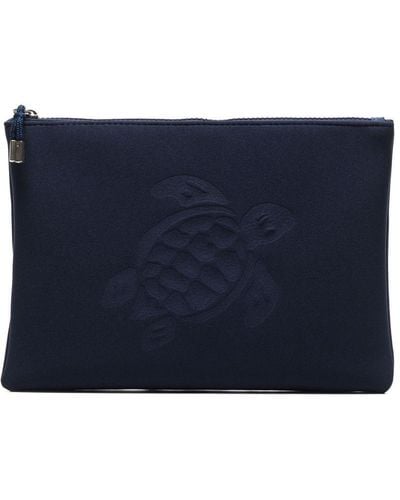 Vilebrequin Turtle-embossed Pouch Beach Bag - Blue