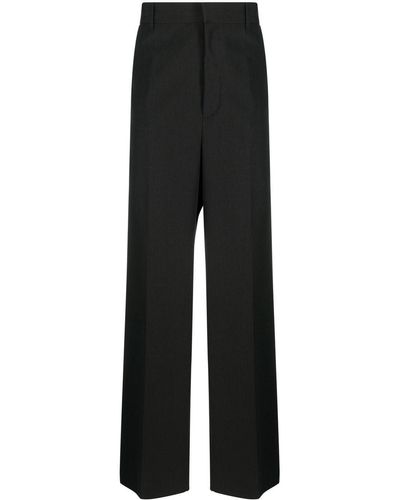 Givenchy Pressed Crease Wide-leg Pants - Black