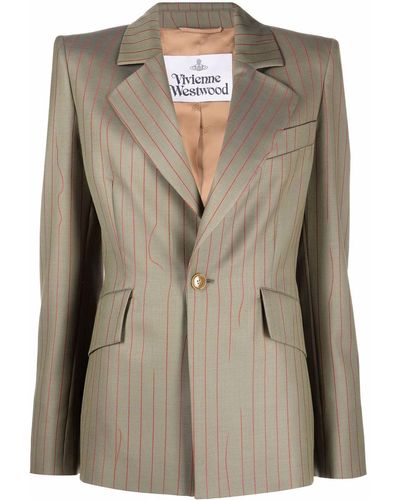 Vivienne Westwood Pinstriped Single-breasted Blazer - Green