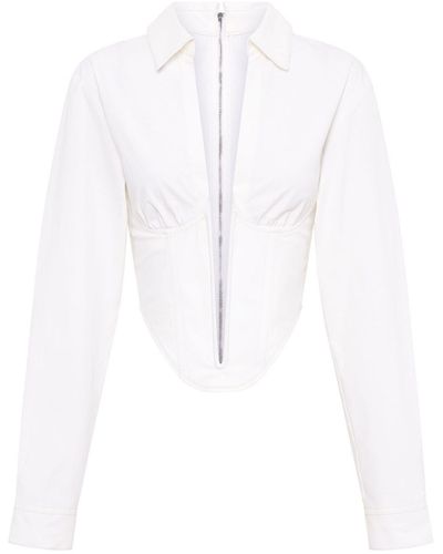 Dion Lee V-wire Long-sleeve Corset Shirt - White